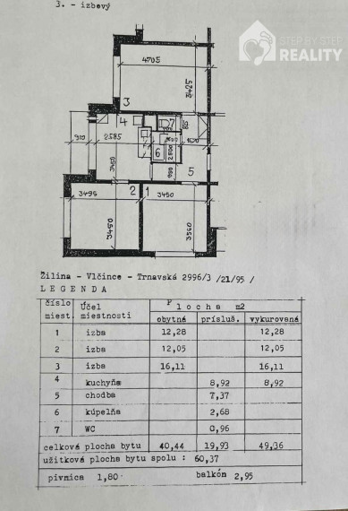 Predané- 3 izb. byt na predaj s balkónom na sídlisku Vlčince